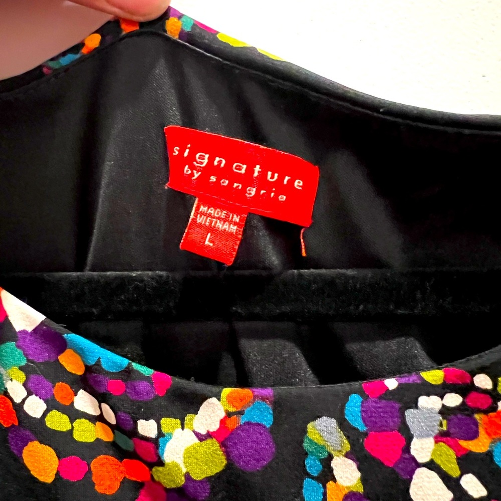 Signature by sangria black and colorful flowers